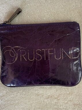 y2k early Rebecca Minkoff Trustfund Graphic Genuine Leather Mini Zippered Pouch